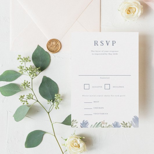 Floral Crest Bruiloft RSVP Kaartje