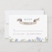 Floral Crest Bruiloft RSVP Kaartje (Voorkant)