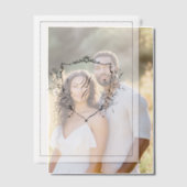 Floral Crest Cream Black Monogram Wedding Overlay Vellum Uitnodigingen (Offset (Koppel))