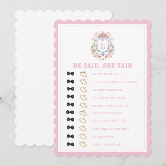 Floral Crest | De thee morsen | Vrijgezellenfeeste Kaart (Voorkant / Achterkant)