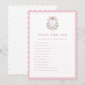 Floral Crest | De thee morsen | Vrijgezellenfeeste Kaart (Voorkant / Achterkant)