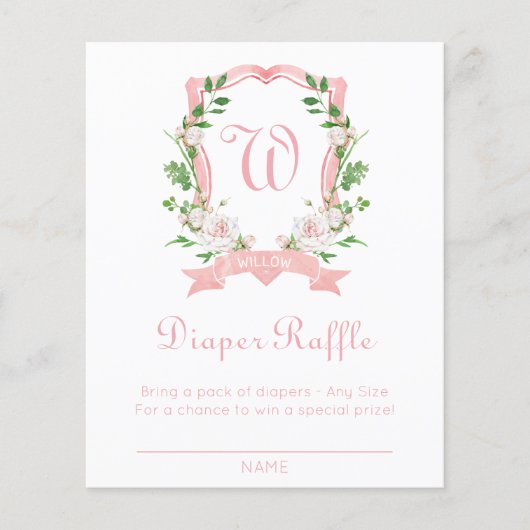 Floral Crest Diaper Raffle (Voorkant)