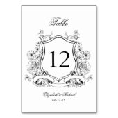 Floral Crest Elegante Victoriaans bruiloft Kaart (Achterkant)