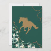 Floral Crest Emerald Green Charro Quinceañera Kaart (Achterkant)