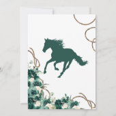 Floral Crest Emerald Green Charro Quinceanera Kaart (Achterkant)