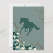 Floral Crest Emerald Green Charro Quinceanera Kaart (Achterkant)