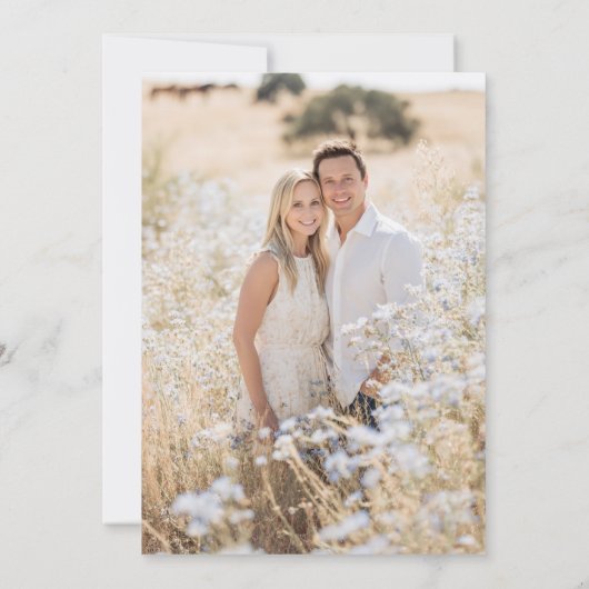 Floral Crest Equestrian Horseshoe Monogram Photo Save The Date (Achterkant)