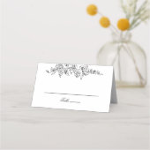 Floral Crest Monogram Elegant Trouwen Plaatskaartje (Voorkant)