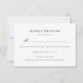 Floral Crest Monogram Elegant Trouwen RSVP Kaartje (Achterkant)