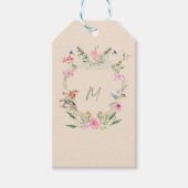 Floral Crest Monogram Geslacht Neutraal Cadeaulabel (Voorkant)