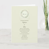 Floral Crest Monogram Sage Green Beige Wedding (Voorkant)