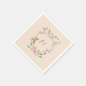 Floral Crest Monogrammed Geslacht Neutraal Servet (Hoek)