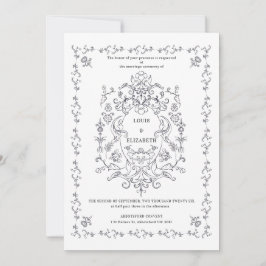  Floral Crest Ornament Border Romantisch Kaart