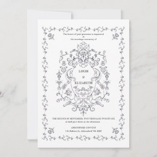 Floral Crest Ornament Border Romantisch Kaart