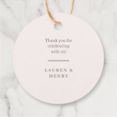 Floral Crest Waterverf Monogram Bruiloft Bedankjes Labels (Achterkant)