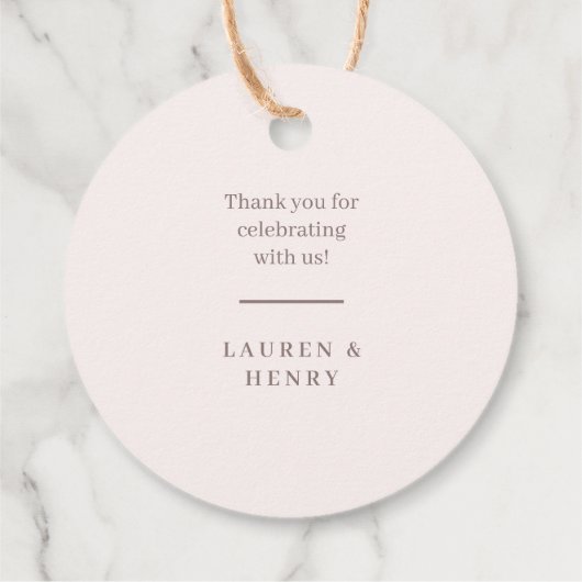 Floral Crest Waterverf Monogram Bruiloft Bedankjes Labels (Achterkant)