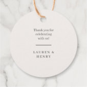 Floral Crest Waterverf Monogram Bruiloft Bedankjes Labels (Achterkant)