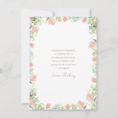 Floral Crest Waterverf Monogram Bruiloft Flat Bedankkaart (Achterkant)