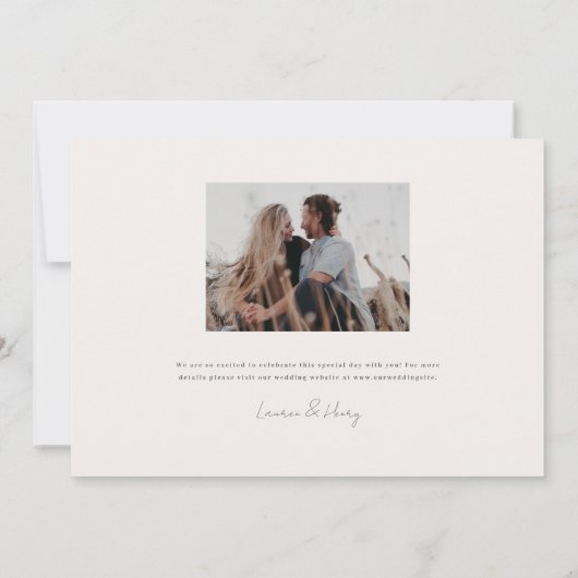 Floral Crest Waterverf Monogram Bruiloft Kaart (Achterkant)