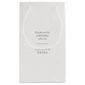 Floral Crest Waterverf Monogram Bruiloft Klein Cadeauzakje (Achterkant)