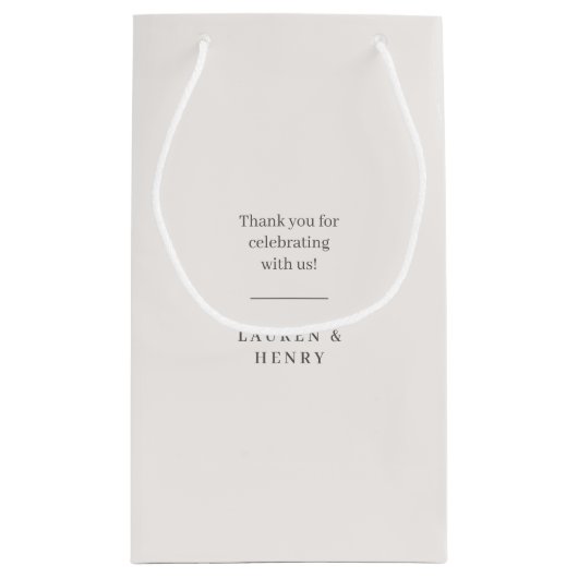 Floral Crest Waterverf Monogram Bruiloft Klein Cadeauzakje (Achterkant)