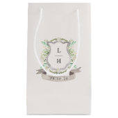 Floral Crest Waterverf Monogram Bruiloft Klein Cadeauzakje (Voorkant)