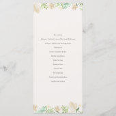 Floral Crest Waterverf Monogram Bruiloft Programmakaart (Achterkant)