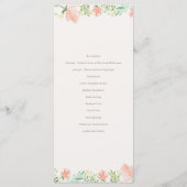 Floral Crest Waterverf Monogram Bruiloft Programmakaart (Achterkant)