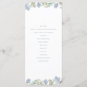 Floral Crest Waterverf Monogram Bruiloft Programmakaart (Achterkant)