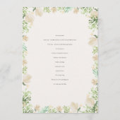 Floral Crest Waterverf Monogram Bruiloft Programmakaart (Achterkant)