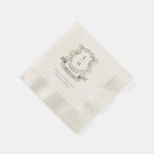 Floral Crest Waterverf Monogram Bruiloft Servet (Hoek)