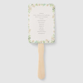 Floral Crest Waterverf Monogram Trouwprogramma Handwaaier (Achterkant)