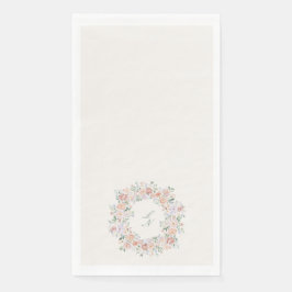 Floral Crest Wedding Monogram Servet