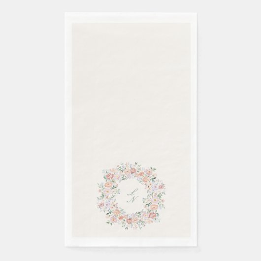 Floral Crest Wedding Monogram Servet (Voorkant)