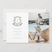 Floral Crest Wedding Save The Date (Voorkant)