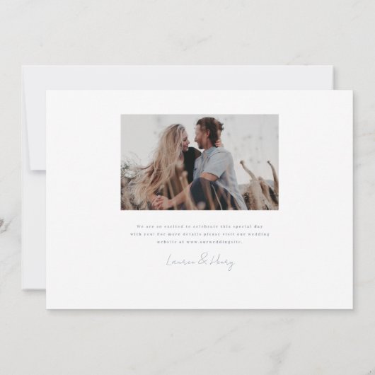 Floral Crest Wedding Save The Date (Achterkant)