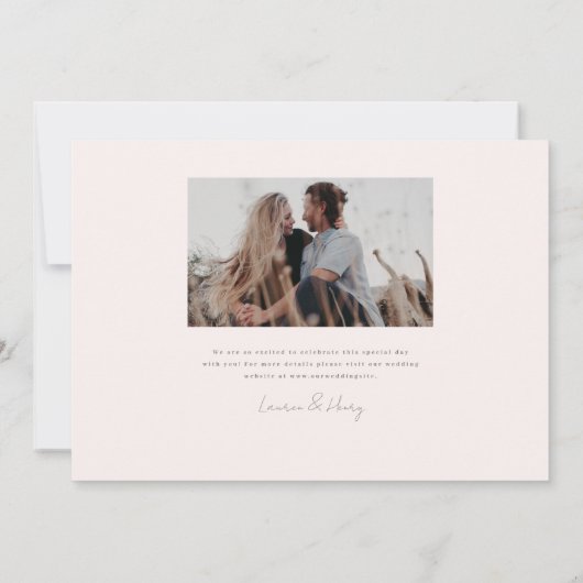 Floral Crest Wedding Save The Date (Achterkant)