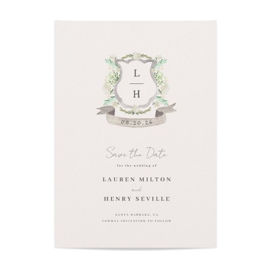 Floral Crest Wedding Save The Date
