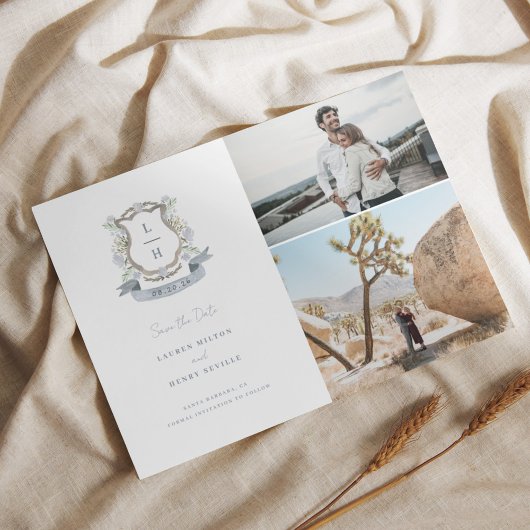 Floral Crest Wedding Save The Date