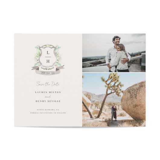 Floral Crest Wedding Save The Date