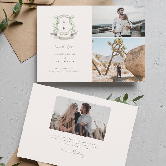 Floral Crest Wedding Save The Date