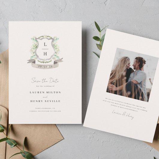 Floral Crest Wedding Save The Date