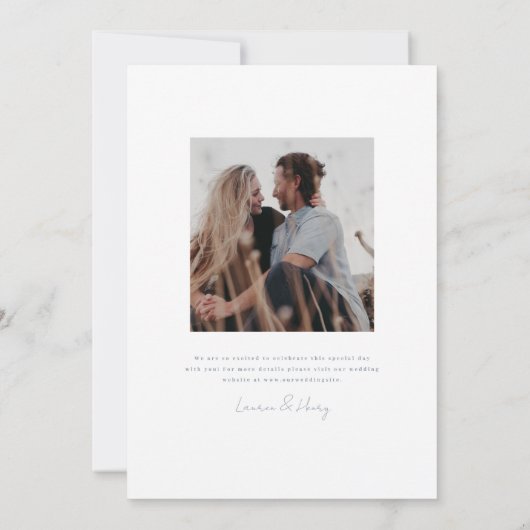 Floral Crest Wedding Save The Date (Achterkant)