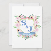 Floral Crest Wedding Uitnodiging (Achterkant)