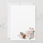 Floral Crest Western Hoefijzer Monogram Bruiloft Kaart (Achterkant)