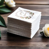 Floral Crest Western Hoefijzer Monogram Bruiloft Servet