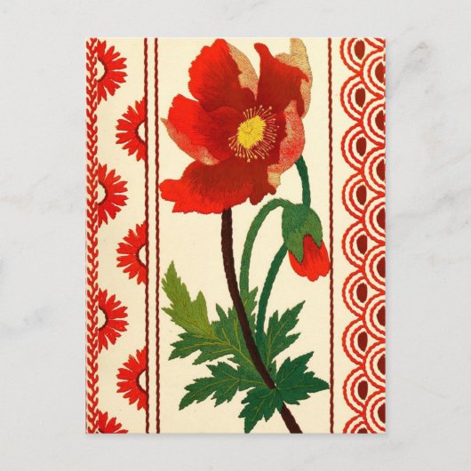 Floral Crewel Embroidery Briefkaart (Voorkant)