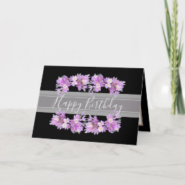 Floral Crocus Flower Bouquet Pink Girl Birthday Kaart