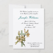 Floral Cross Baptism Uitnodiging (Achterkant)