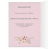 Floral Cross BAUTIZO Bautismo Baptism Programme (Binnen (Links))